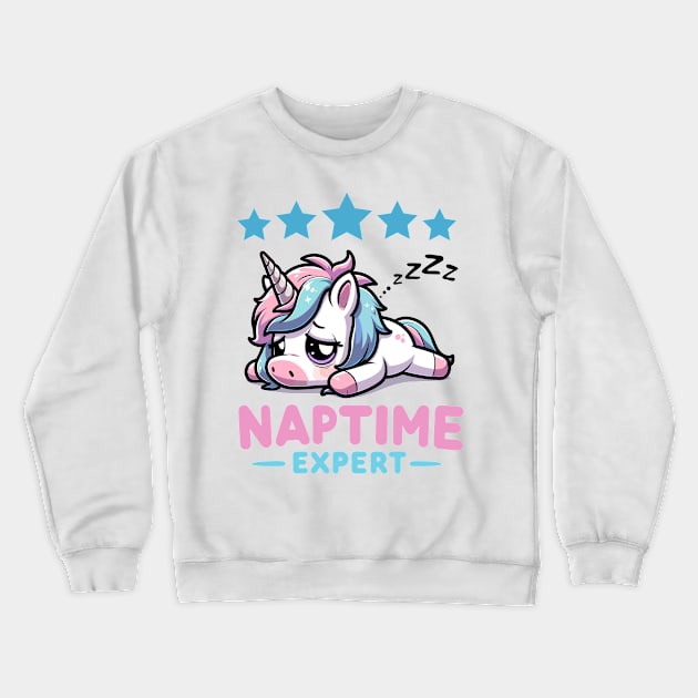 Naptime Expert Unicorn Crewneck Sweatshirt by TwistedDesigns by Stefanie